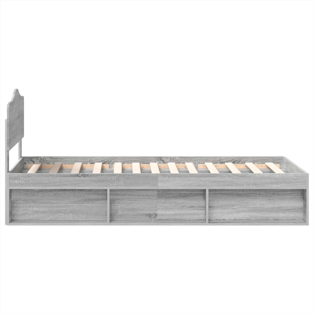 Struttura del letto Grigio Sonoma 90 x 190 cm Pino massello 3412957