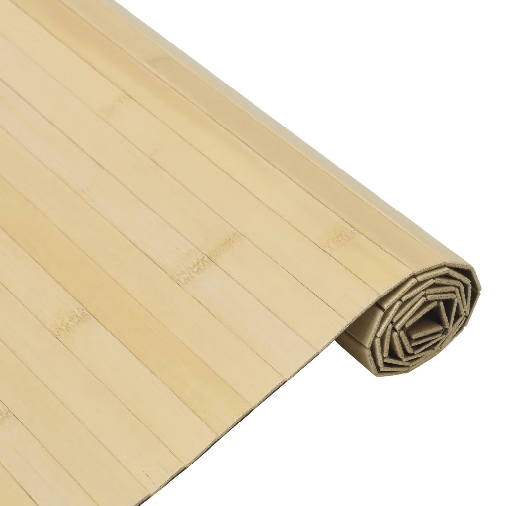 Tappeto Rettangolare Naturale Chiaro 100x100 cm in BambÃ¹