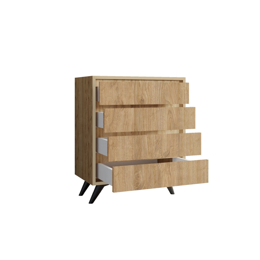 Cassettiera in legno "Suvera" - 70 x 40 x 86 cm - Marrone chiaro