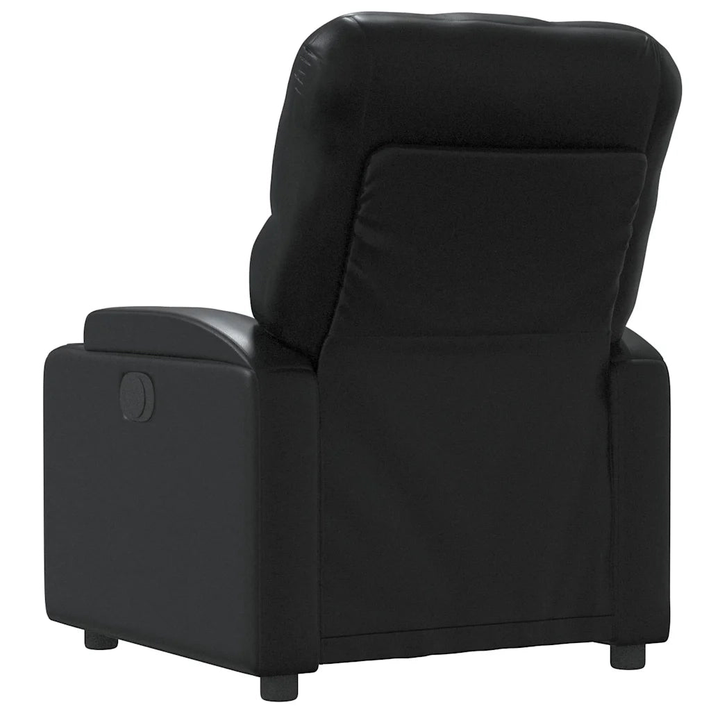 Divano Sedia-Poltrona Reclinabile Nera in Similpelle 329668