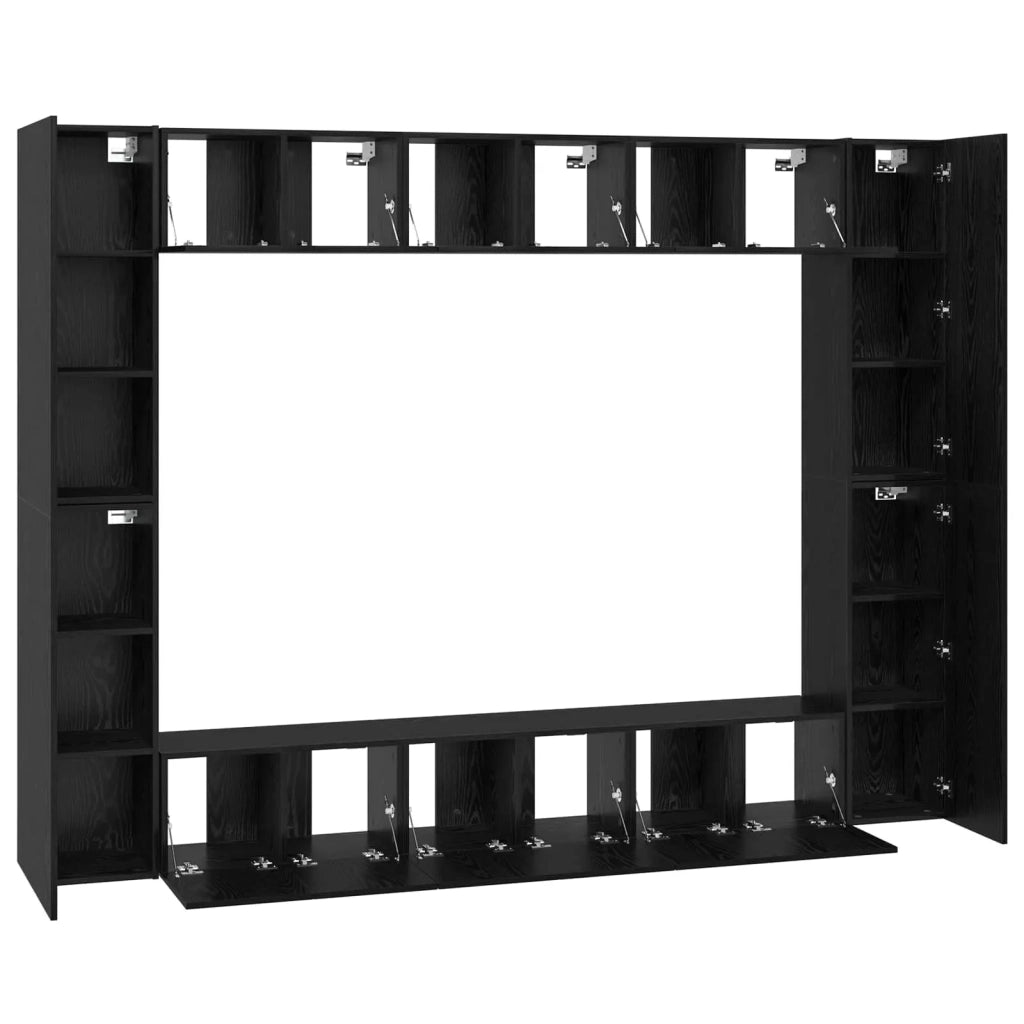 Set mobile TV 10 pcs Rovere Nero 30,5 x 30 x 90 cm 3393229