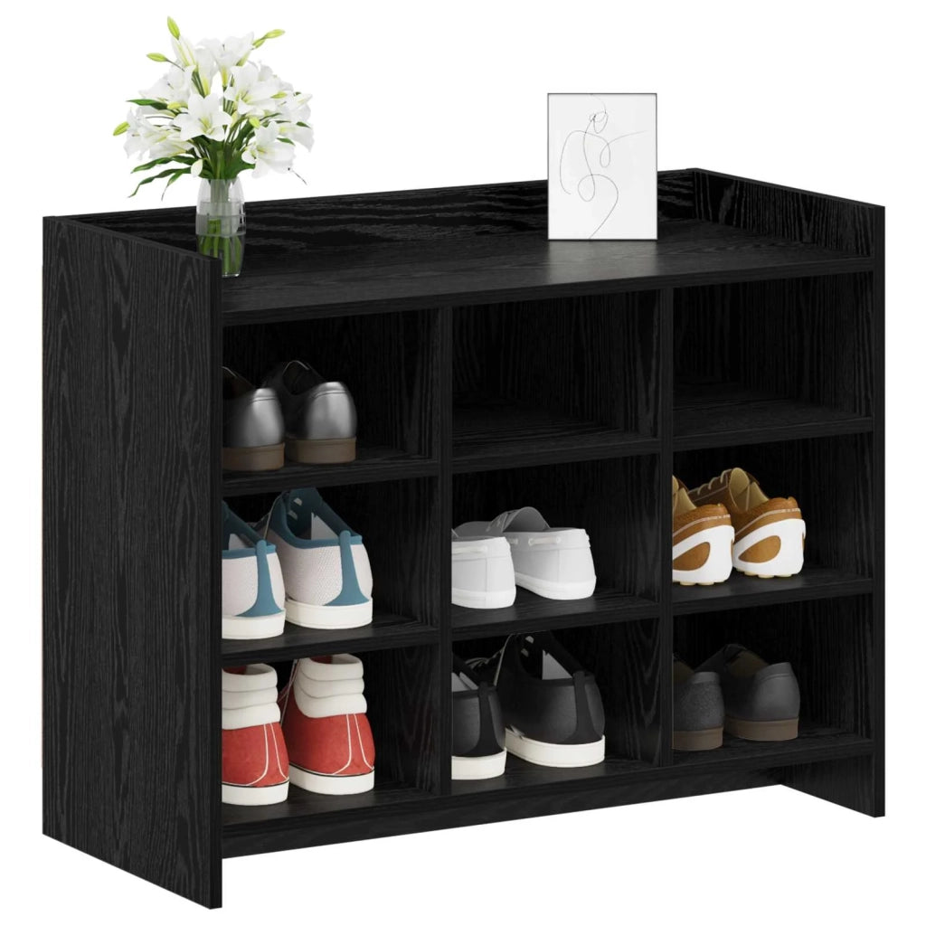 Mobile per scarpe Rovere Nero 85 x 39,5 x 70 cm 8011364