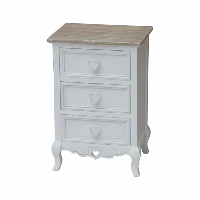 CASSETTIERA CUORE IN LEGNO DI PAULOWNIA CON 4 CASSETTI 44 X 34 X H90 CM