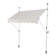 Tenda da sole regolabile per esterni senza foratura con manovella, Tenda da sole e giardino 200 x 210-300 cm Beige-Tende parasole