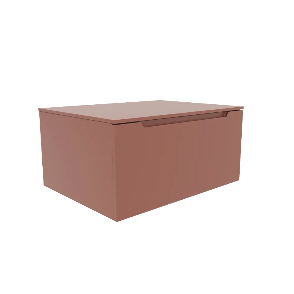Mobile bagno sospeso 70cm terracotta opaco un cassettone con top | Bako