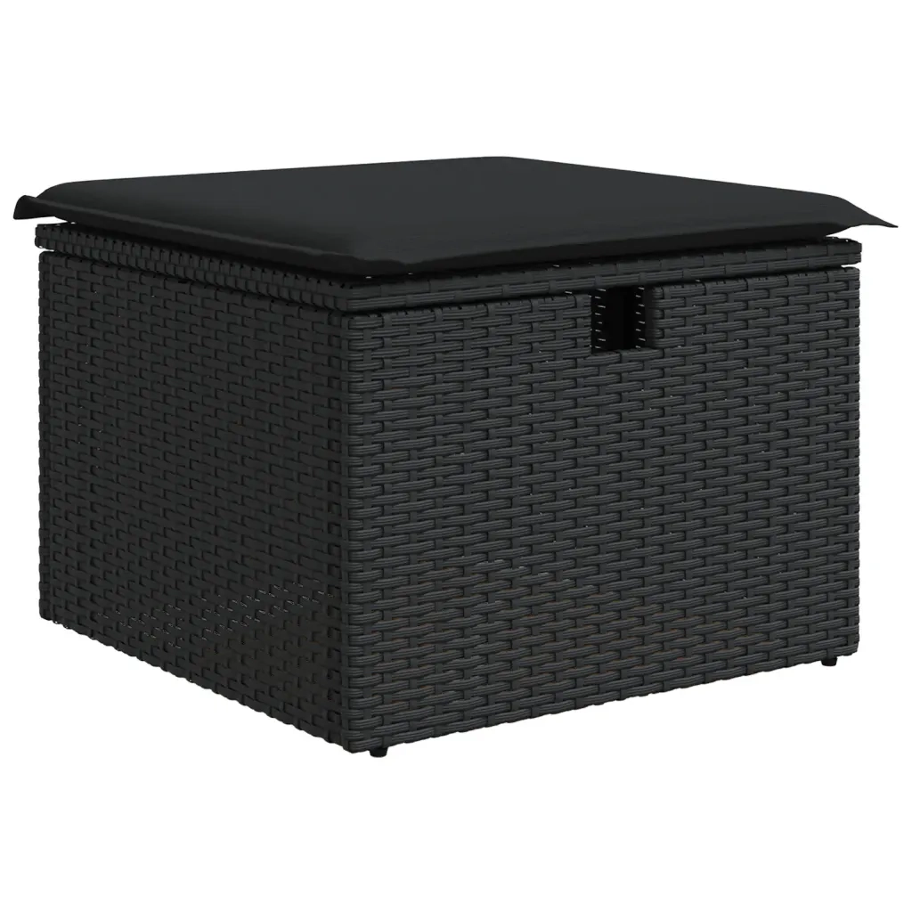 Set Divani da Giardino con Cuscini 7pz Nero Polyrattan 3274655