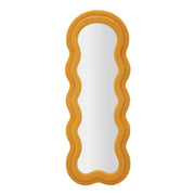 Specchio Bottarone, Specchiera, Articolo d'arredo a muro, Decorazione con specchio, 40x4 h160 cm, Ocra
