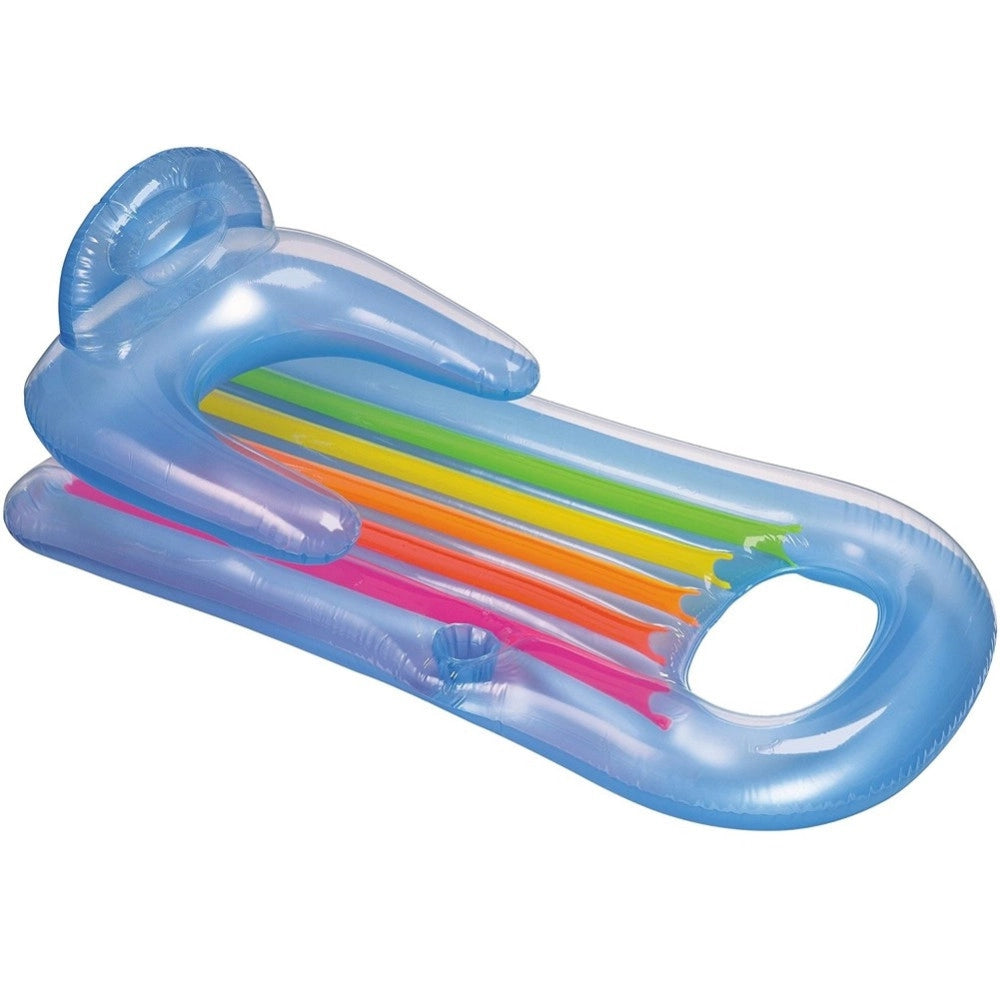 Trade Shop - Materassino Poltrona Gonfiabile Relax Mare Piscina Con Portabibite 2 Colori -