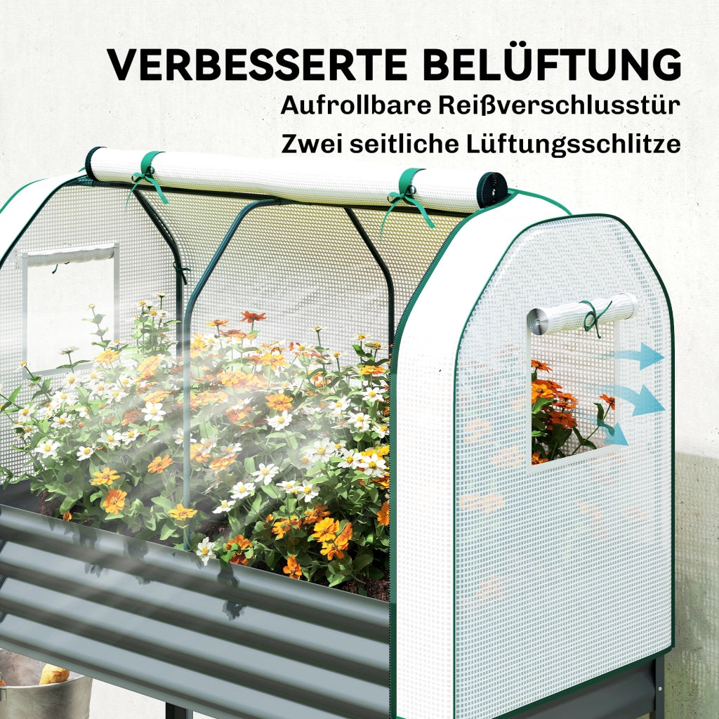 Letto da Giardino rialzato con serra in metallo ¨C zephmum ¨C 120x55x140cm