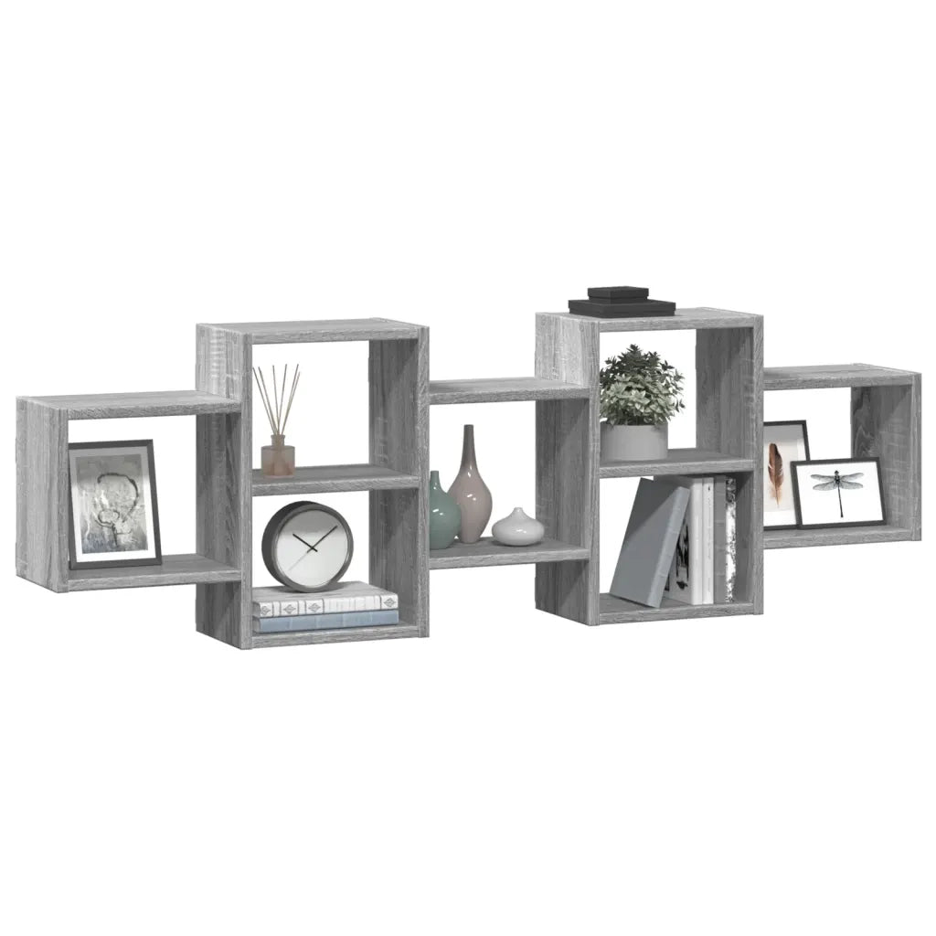 vidaXL Mensola a Muro Grigio Sonoma 129x18x42 cm in Truciolato