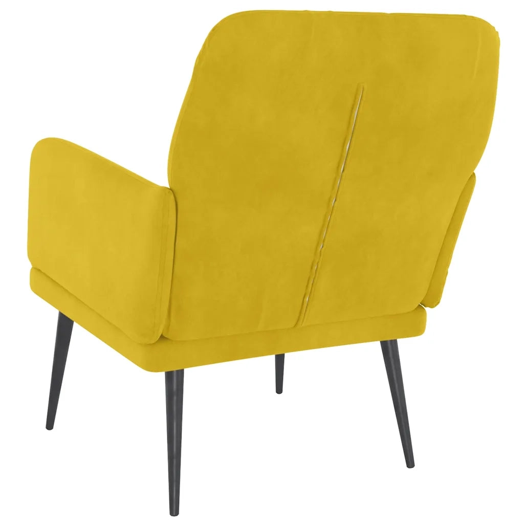 Poltrona | Sedia Relax Gialla 62x79x79 cm Velluto