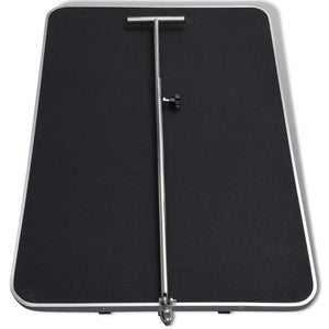 Tavolo per toelettatura cani con superficie antiscivolo regolabile su rotelle nero 3702015