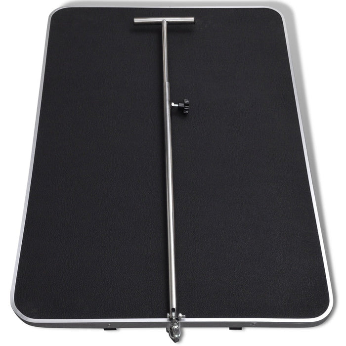 Tavolo per toelettatura cani con superficie antiscivolo regolabile su rotelle nero 3702015