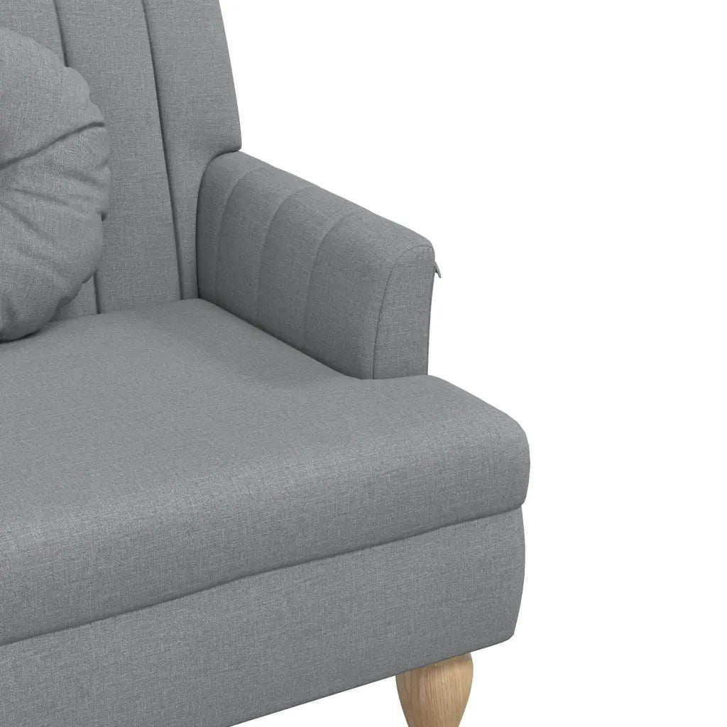 Panca con Cuscini Grigio Chiaro 113x64,5x75,5 cm in Tessuto 372130