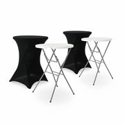 Set di 2 tavoli pieghevole con copertura protettiva, nero