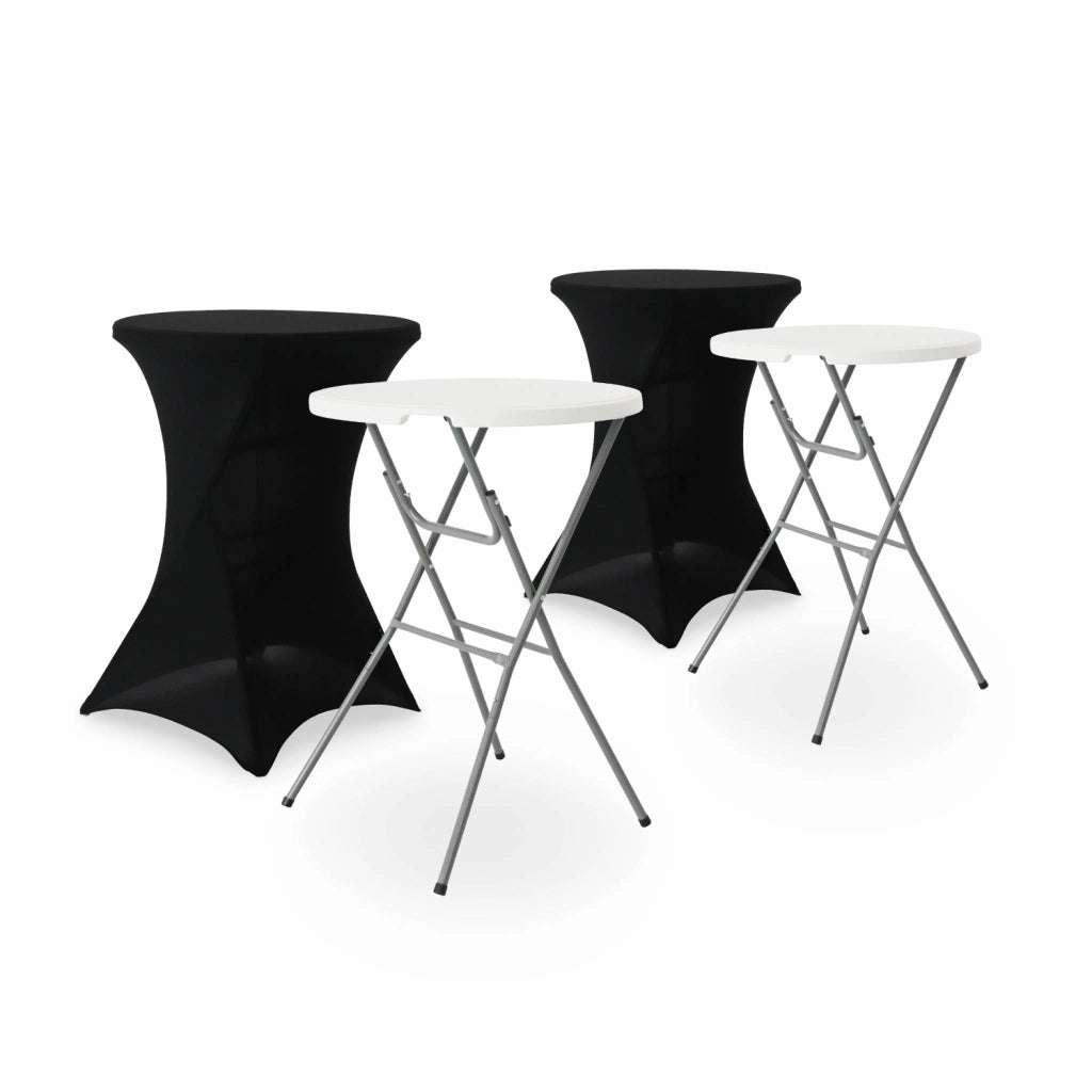 Set di 2 tavoli pieghevole con copertura protettiva, nero