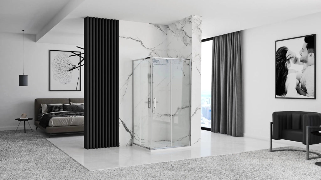 Cabina Doccia Rea Punto 90x90 con piatto doccia Savoy black