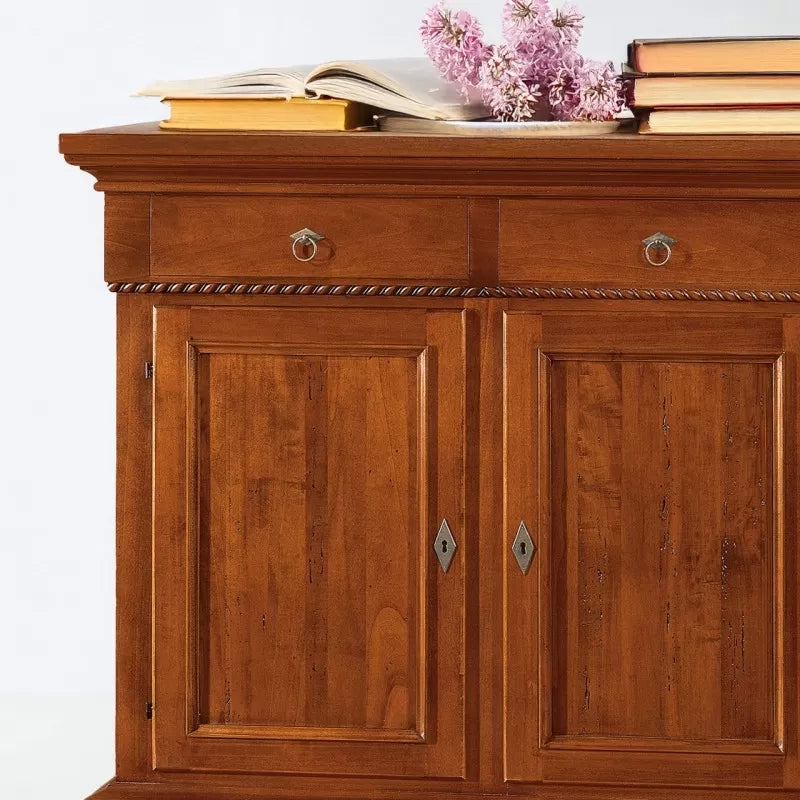 Credenza 2 porte in legno noce arte povera 135x50x111 (601) - Mobili 2G