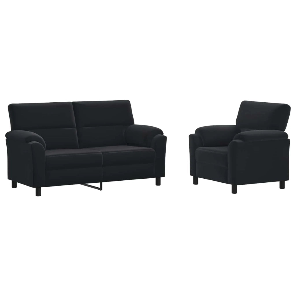 Set di divani 2 pcs Nero Velluto 3430440