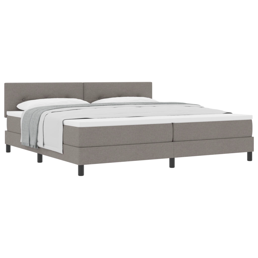 Letto con Box Spring e Materasso Taupe 200x200 cm Tessuto