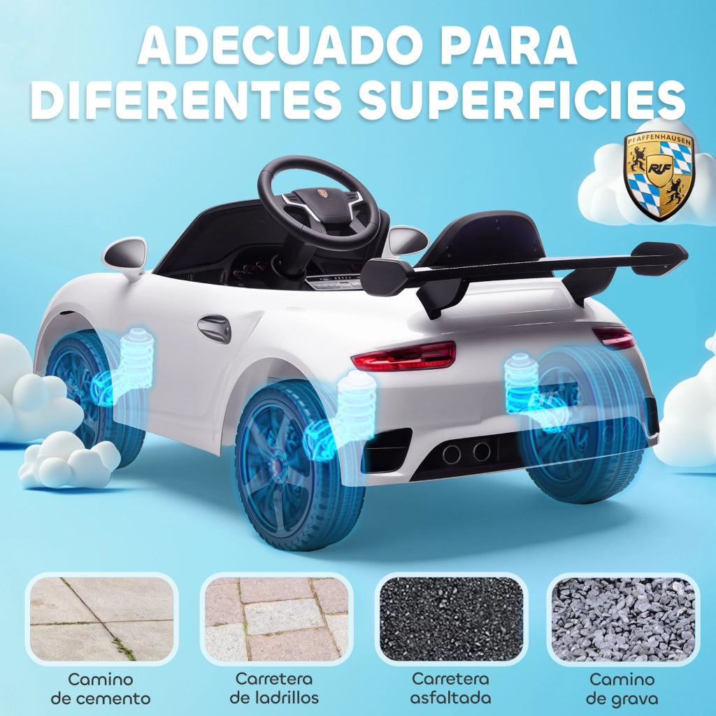 Auto Elettrica Bambini RUF CTR 3 Clubsport ¨C Xylo ¨C Bianco con Telecomando