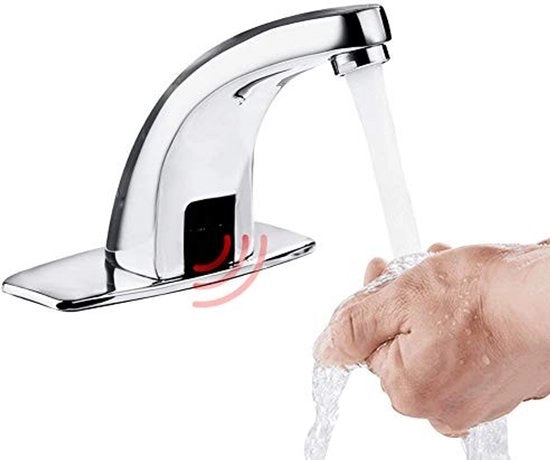 Automatismo Touchless Wastafelkraan con Regolatore di Temperatura per Acqua Calda e Fredda - Zinco - Sostenibile - Efficace nel Risparmio dell'Acqua - Flessibile