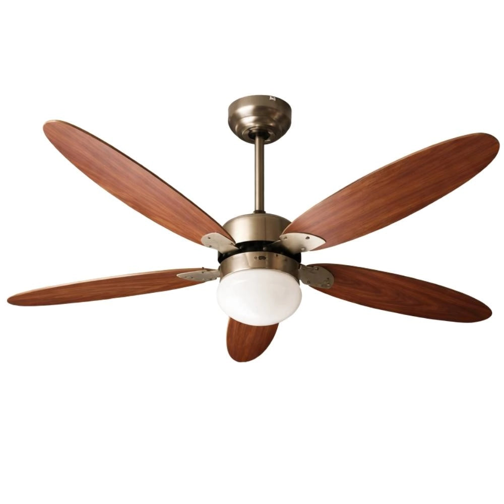 Ventilatore da soffitto zephir zfr9111m e zfr9111b 70w 5 pale legno con luce *** colore marrone, confezione 1