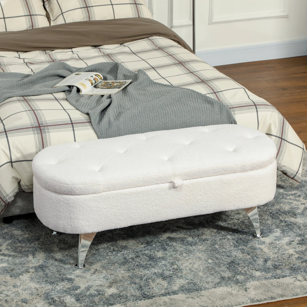Cassettiera con coperchio e gambe in metallo ¨C zephmum ¨C bianco