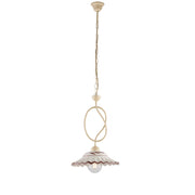 Sospensione Country Chic Bistrot 1 Luce Avorio Con Ceramica Vietrese