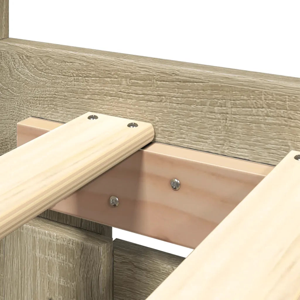 Giroletto Testiera-Struttura Letto Rovere Sonoma 200x200 cm Legno Multistrato 652249