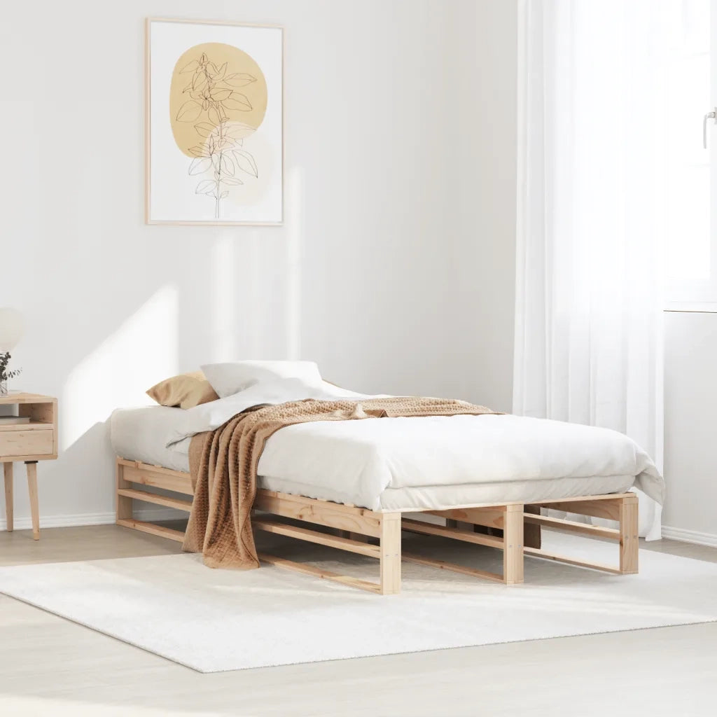 Letto senza Materasso-Struttura Letto 90x200 cm in Legno Massello di Pino 791642