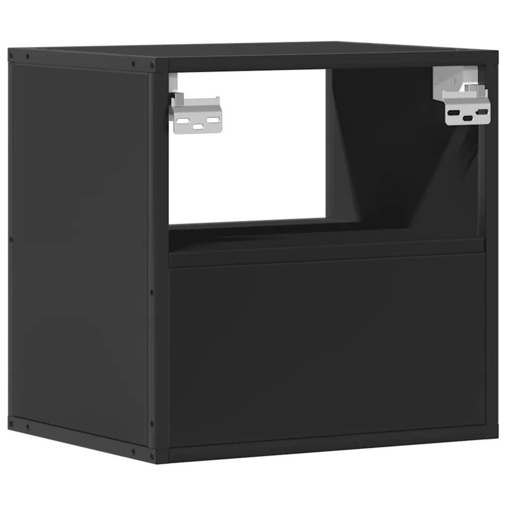 vidaXL Comodino a Muro Nero 40x31x39,5 cm