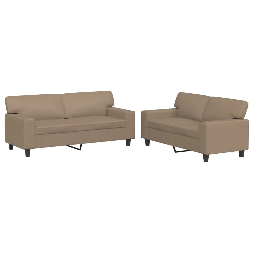 Set di Divani 2 pz Cappuccino in Similpelle 3201918