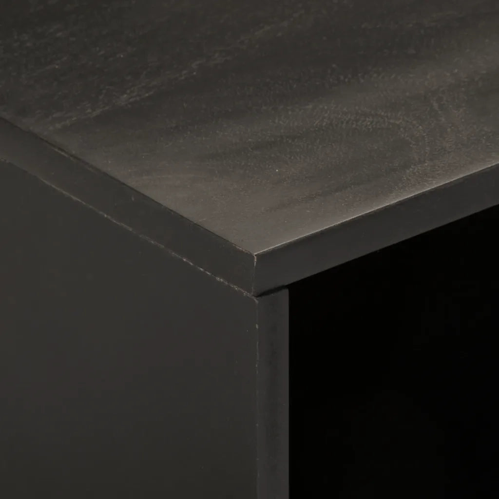 Mobile TV | Armadietto TV | Mobile Porta TV Nero 80x31x46 cm in Legno Massello di Mango