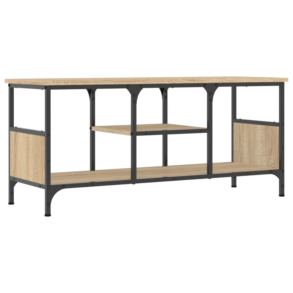 Mobile TV Rovere Sonoma 100x35x45 cm Legno Multistrato e Ferro 831799