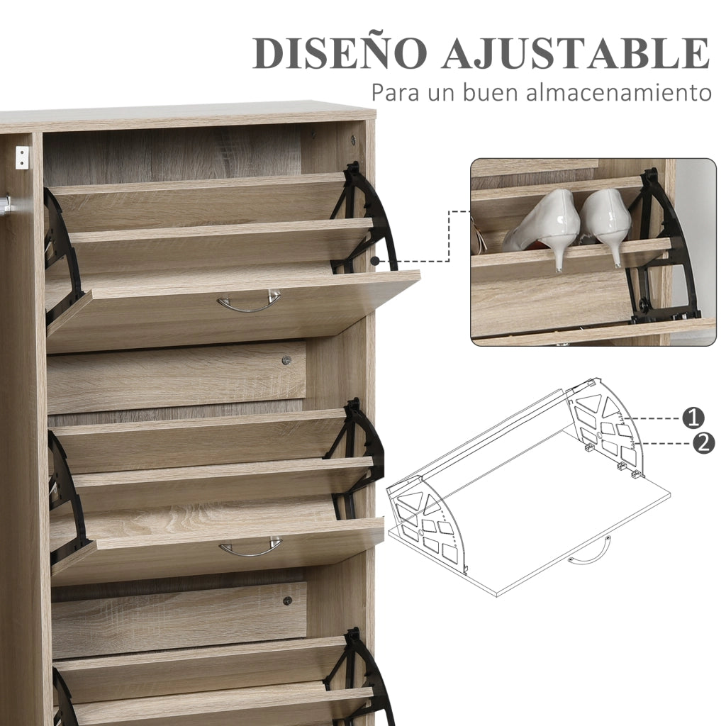 Armadio per scarpe 2 in 1 con appendiabiti ¨C zephmum ¨C 79x26x120 cm in legno