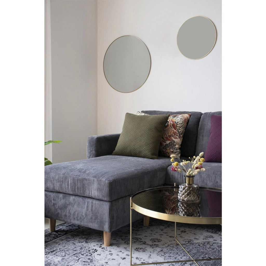 Specchio con Cornice Jersey 4, Argento, Metallo, 40x40x0,5 cm