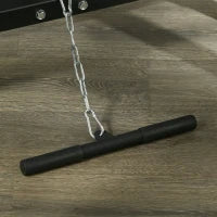 Power Tower Multifunzione con Panca per Addominali e Porta Bilanciere Regolabile, Nero