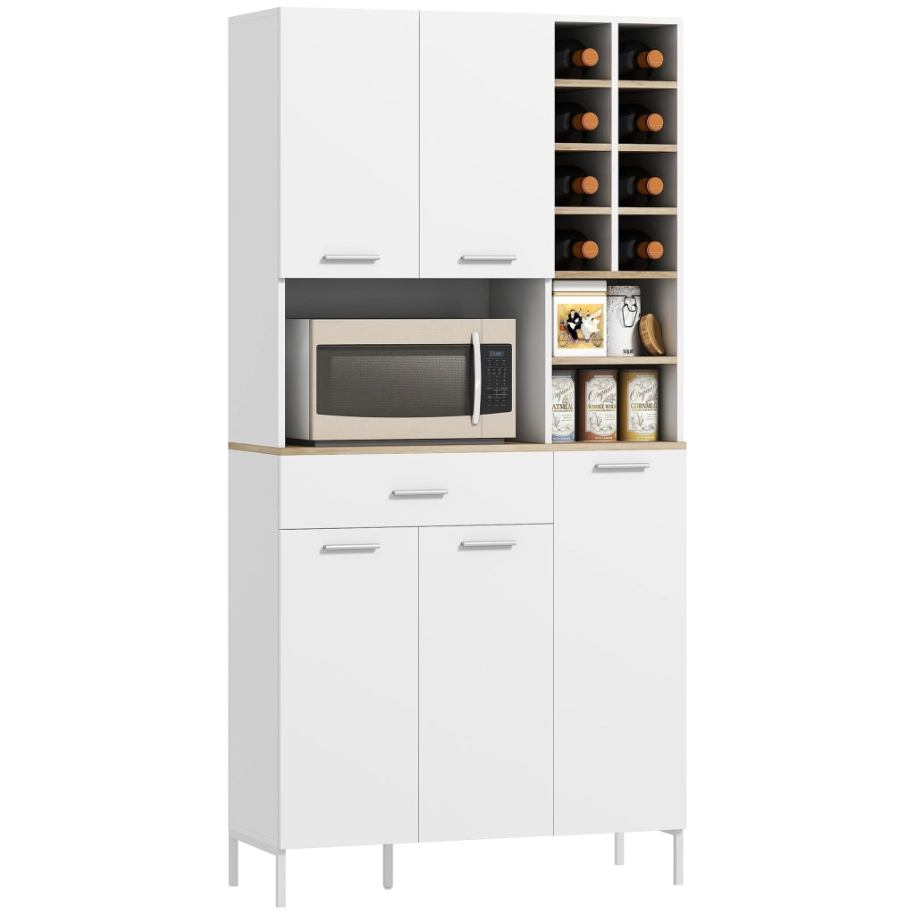 Mobile Cucina con Ripiani Aperti, Fagottiera, Porte ¨C zephmum ¨C Bianco, MDF