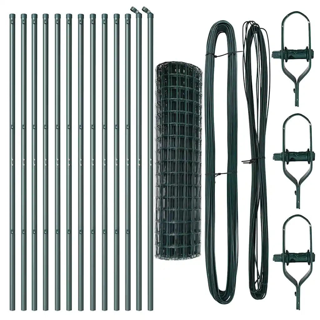 Recinzione da Giardino | Recinzione con Posto Verde 1,2 x 25 m Acciaio e PVC