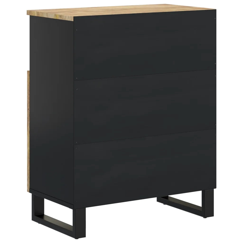 Credenza con 2 Ante-Buffet-Armadio da cucina 60x33x75 cm in Legno Massello di Mango