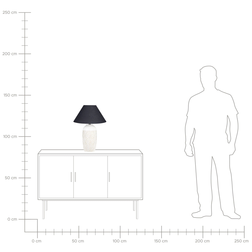 Lampada da tavolo Base in ceramica beige Paralume in tessuto Illuminazione d'ambiente Lampada da tavolo da comodino