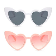 Occhiali da sole UV400 con protezione - Disegno a forma di cuore - Leggero - 2 pezzi - Stile retro - Supporto nasale comodo - Occhiali da sole per cuore