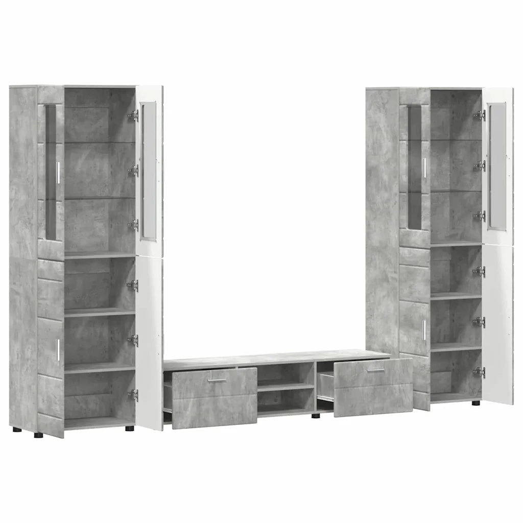 Set mobile TV FLORIN 3 pcs Grigio cemento Legno multistrato 3397997
