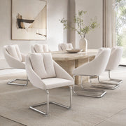 SEDIA in velluto beige Set da 6 pezzi