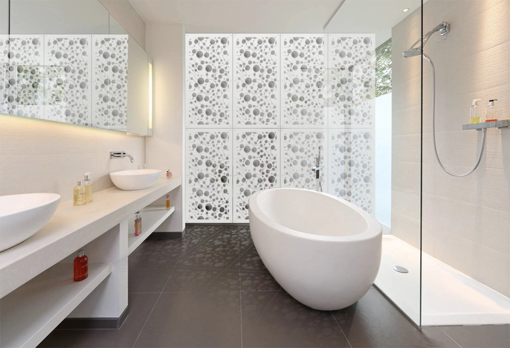 BAKTERIA- Pannello in PVC traforato - Parasole Misura: 50x150 cm, Colore: bianco