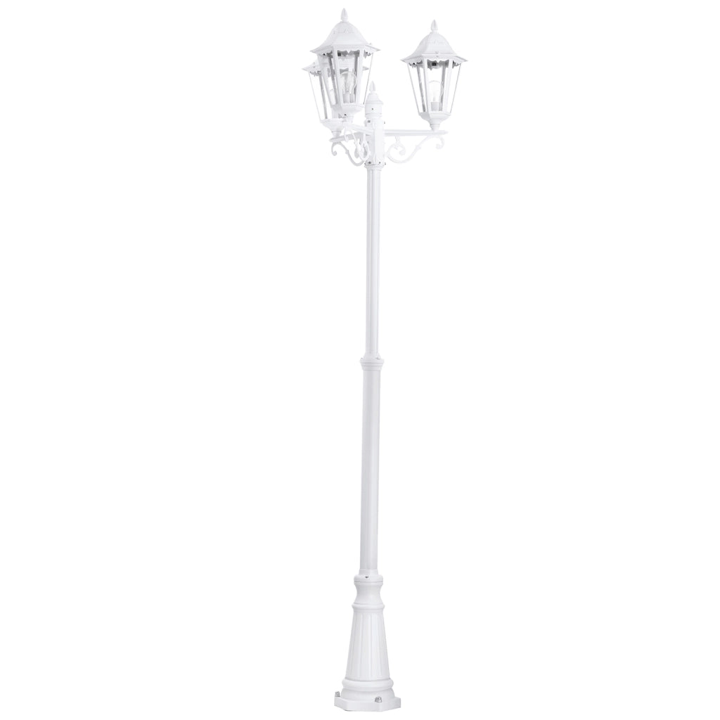 Lampione Esterno Classico Navedo Alluminio Bianco 3 Luci E27