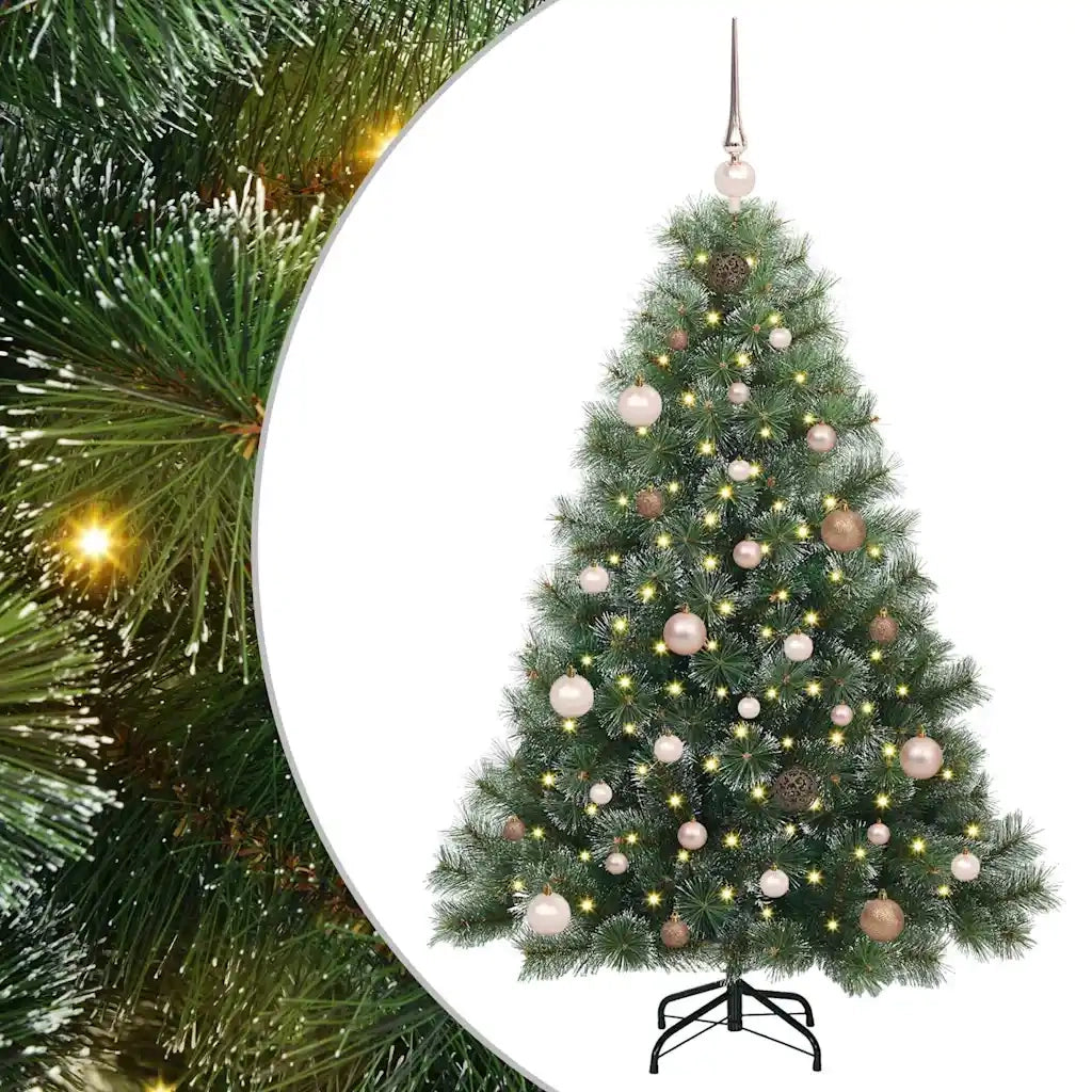 Albero di Natale | Decorazioni natalizie artificiale con 150 LED Verde 150 cm PE e PVC