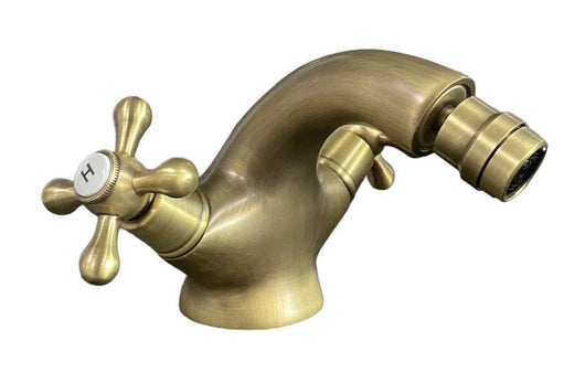 Rubinetto bagno bidet con snodo vintage, maniglie a stella bronzato
