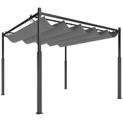 Pergola circa 3x3 m tetto a patio indipendente con tetto scorrevole pad magnetico colonna da 8 cm resistente ai raggi